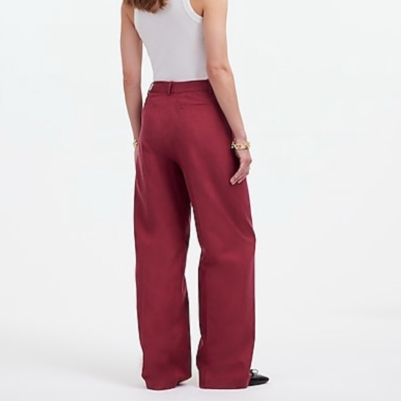 NWT  Madewell Slouchy Straight Pants in Drapey Twill Size 8 Claret - Picture 3 of 3